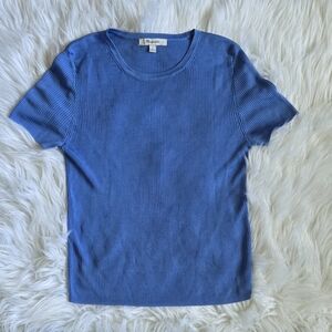 Madewell Blue Ribbed Knit Tee